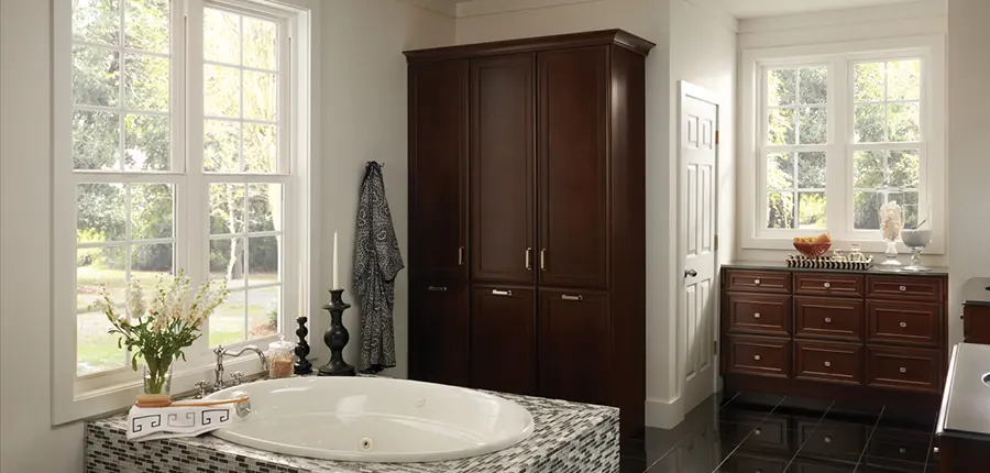 Bathroom Custom Glass Windows and Cabinets OC